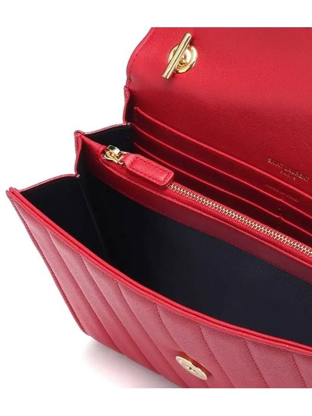Luxury Saint Laurent Trending 2025 Monogram Vicky Mini Shoulder Bag Red