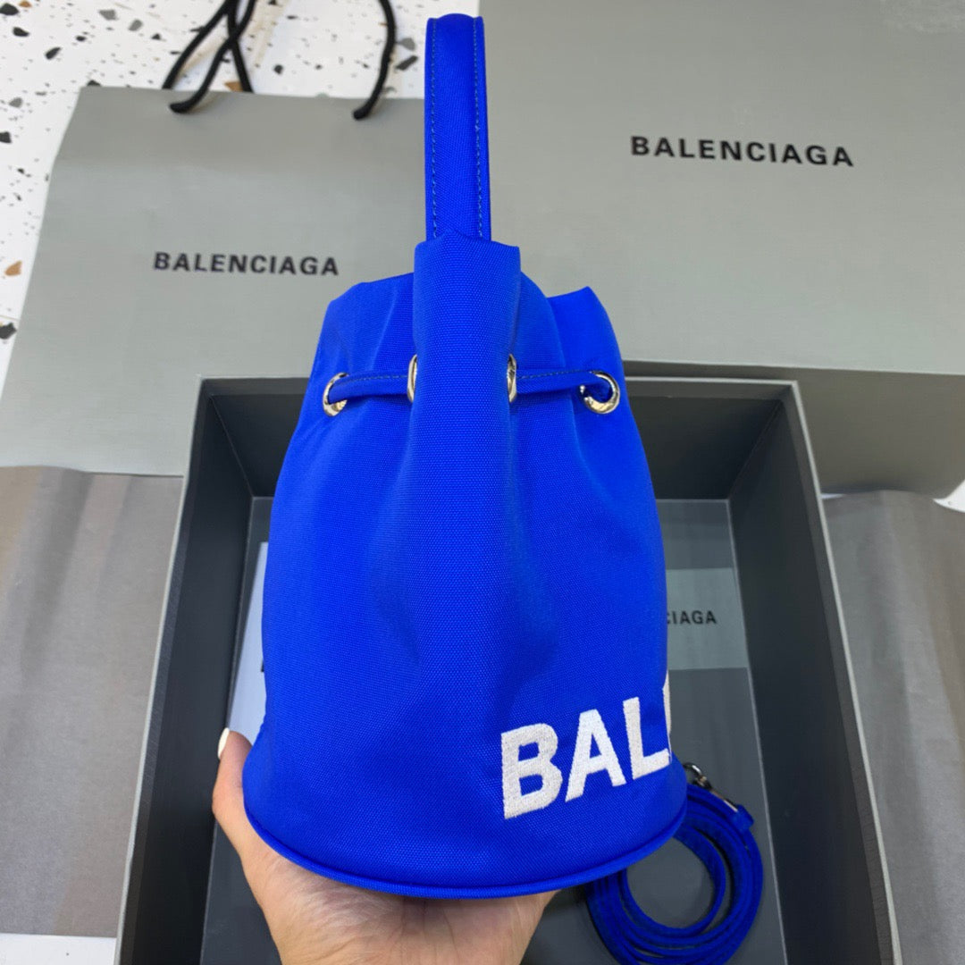 Balen Le Cagole MeTop Qualityum Bucket Bag In Blue, For Women,  Bags 11.8in/30cm