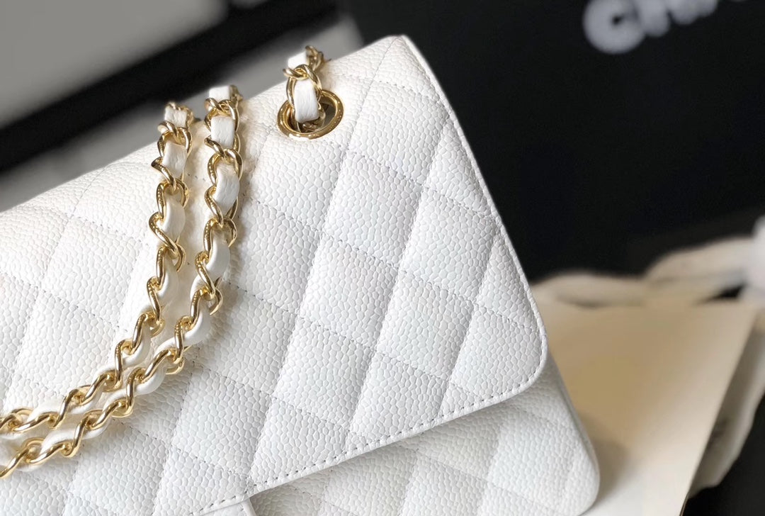 CHL Classic MeTop Qualityum Top Qualityapbag Golden Hardware White 10in/25.5cm
