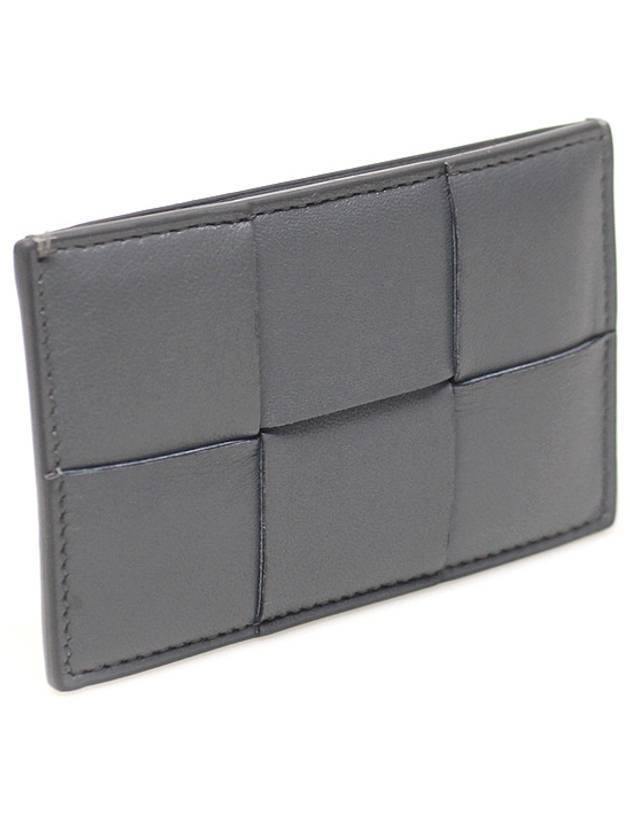 Luxury Bottega Veneta 649597 Gray Calfskin Intrecciato Card Holder