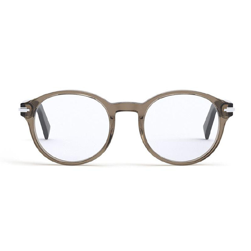 Dior Eyeglasses Round Full Rim, Transparent Grey/Havana Frame and Clear Demo Lenses Lens DIORBLACKSUITORI5800