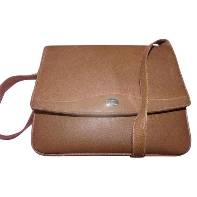 Gucci   Brown Leather With Red Green Stripes Leather Striped Coated Canvas