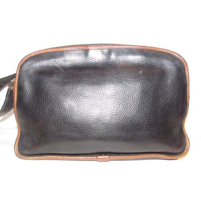 Gucci   Black Pebbled Leather And Brown Smooth Leather Satchel