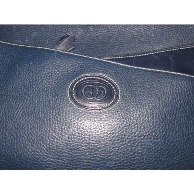 Gucci   Shades Of Navy In Smooth And Textured Leather Cross Body Bag
