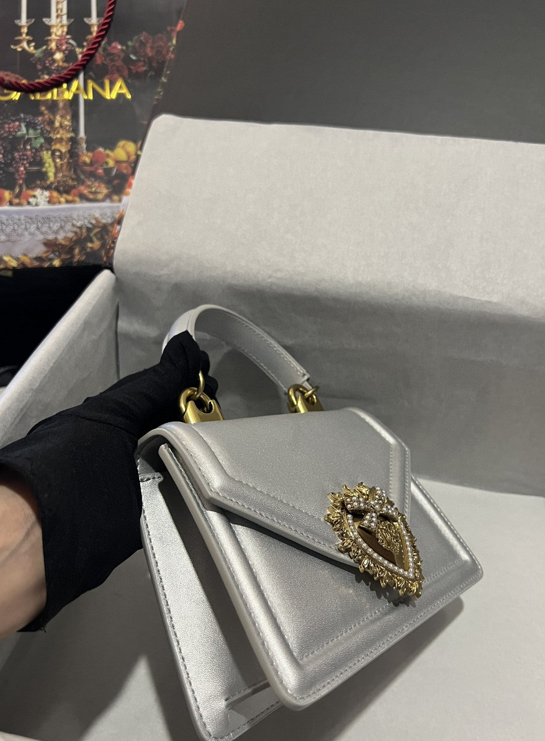 Top Quality Small Devotion Bag In Plain Silver For Women 7.5in/19cm Top Quality