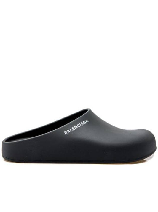 Luxury Balenciaga Trending 2025 Logo Pool Closed Mule Black