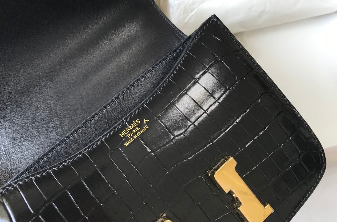 Top Quality Mini ConstanTop Quality Bag Black For Women Gold Color Hardware 7.1in/18cm