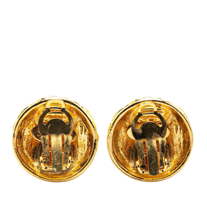Chanel Gold Plated Coco Mark Matelasse Earrings
