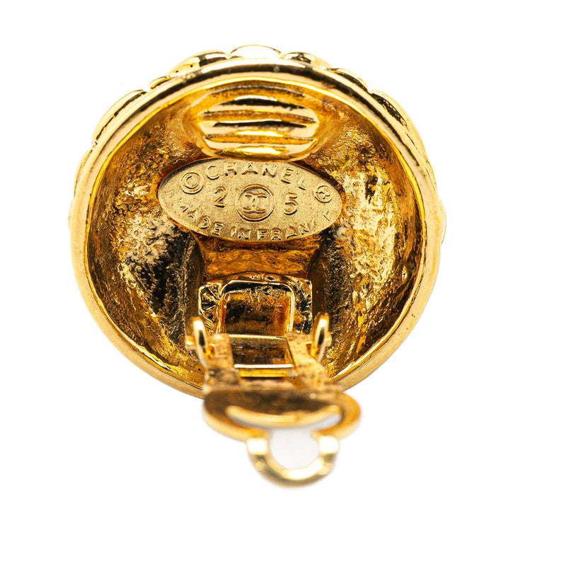 Chanel Gold Plated Coco Mark Matelasse Earrings