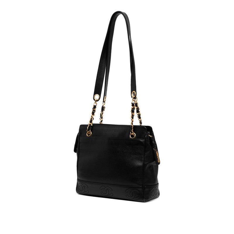 Chanel Triple Coco Mark Caviar Tote Bag