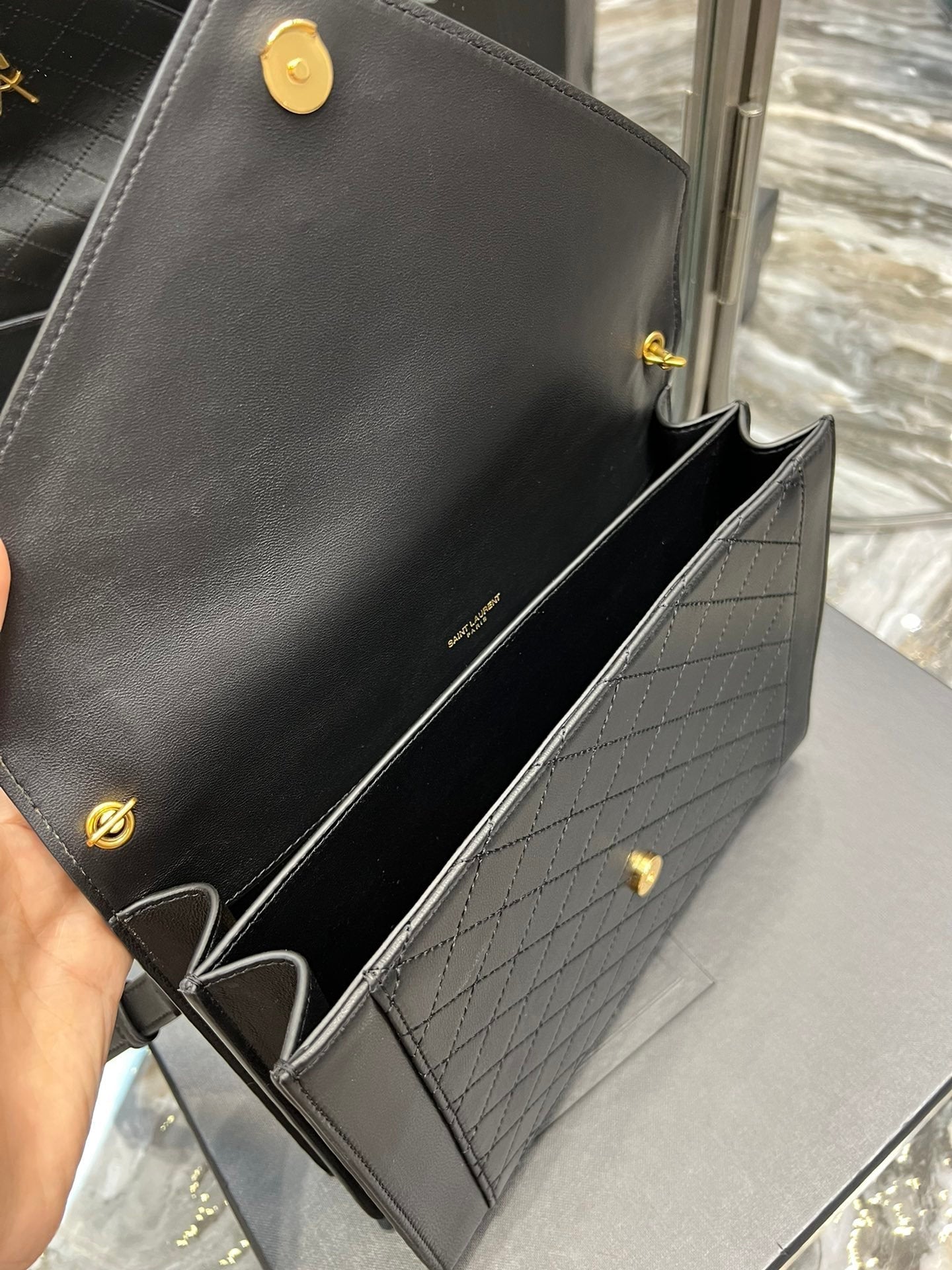 Top Quality Gaby Satchel Bag In Black With Gold Toned Hardware For Women 10.2in/26cm 6688631EL071000