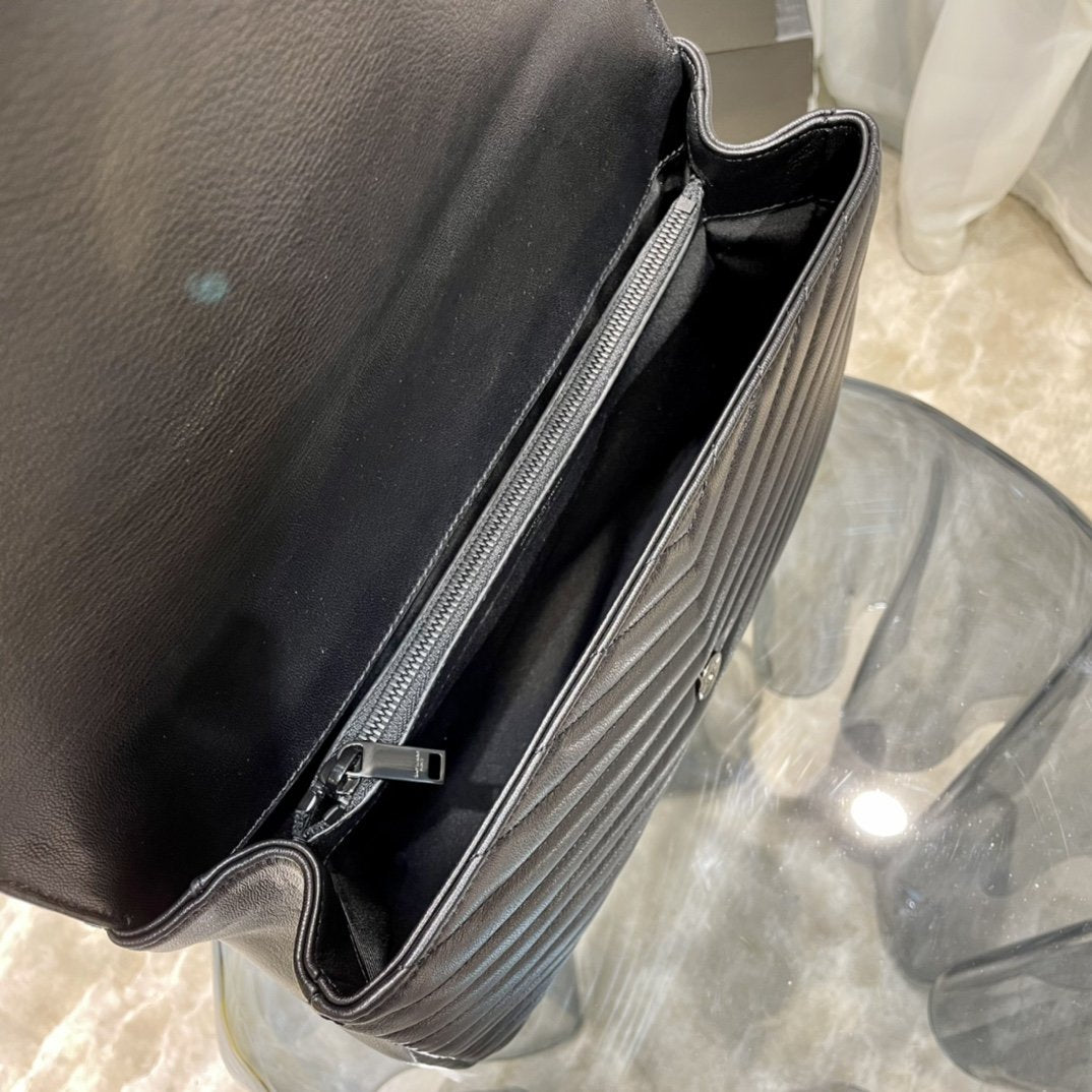 Top Quality College Large Chain Bag Black With Metal Toned Hardware For Women 12.6in/32cm YSL 600278BRM081000