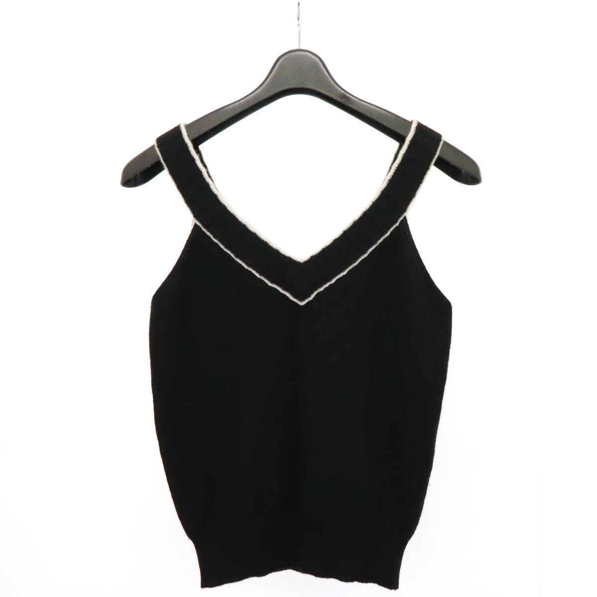 Chanel 100% Cashmere Coco Mark Knit Sleeveless Top 02P