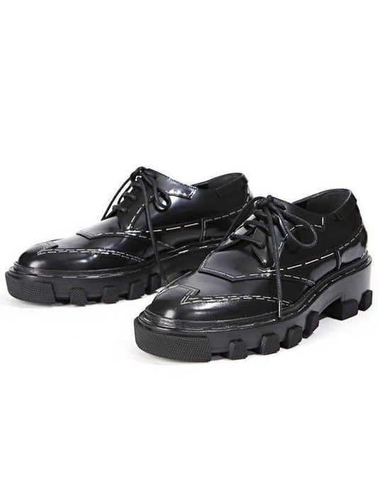 Luxury Balenciaga Trending 2025 Topstitched Leather Derby Black