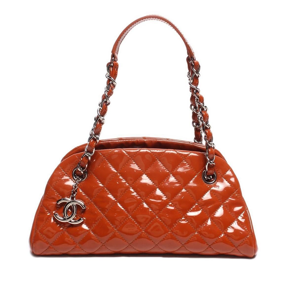 Chanel Just Mademoiselle Handbag Quilted Patent IT3MVRQZON9G