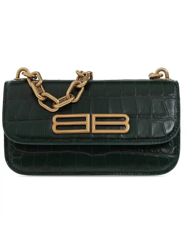 Luxury Balenciaga Trending 2025 Crocker Leather Gossip Shoulder Bag Green