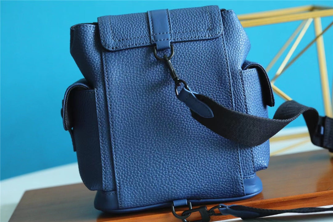 Top Quality Christopher XS Taurillon Blue For Men, Bags, Shoulder And Crossbody Bags 7.7in/19.5cm Top Quality