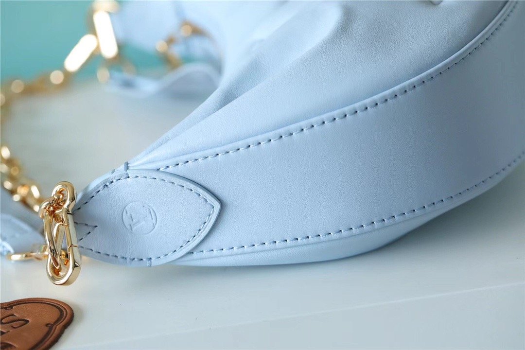 Top Quality Over The Moon Bag Handbags For Women In Bleu Glacier Blue 10.8in/28cm Top Quality M59825