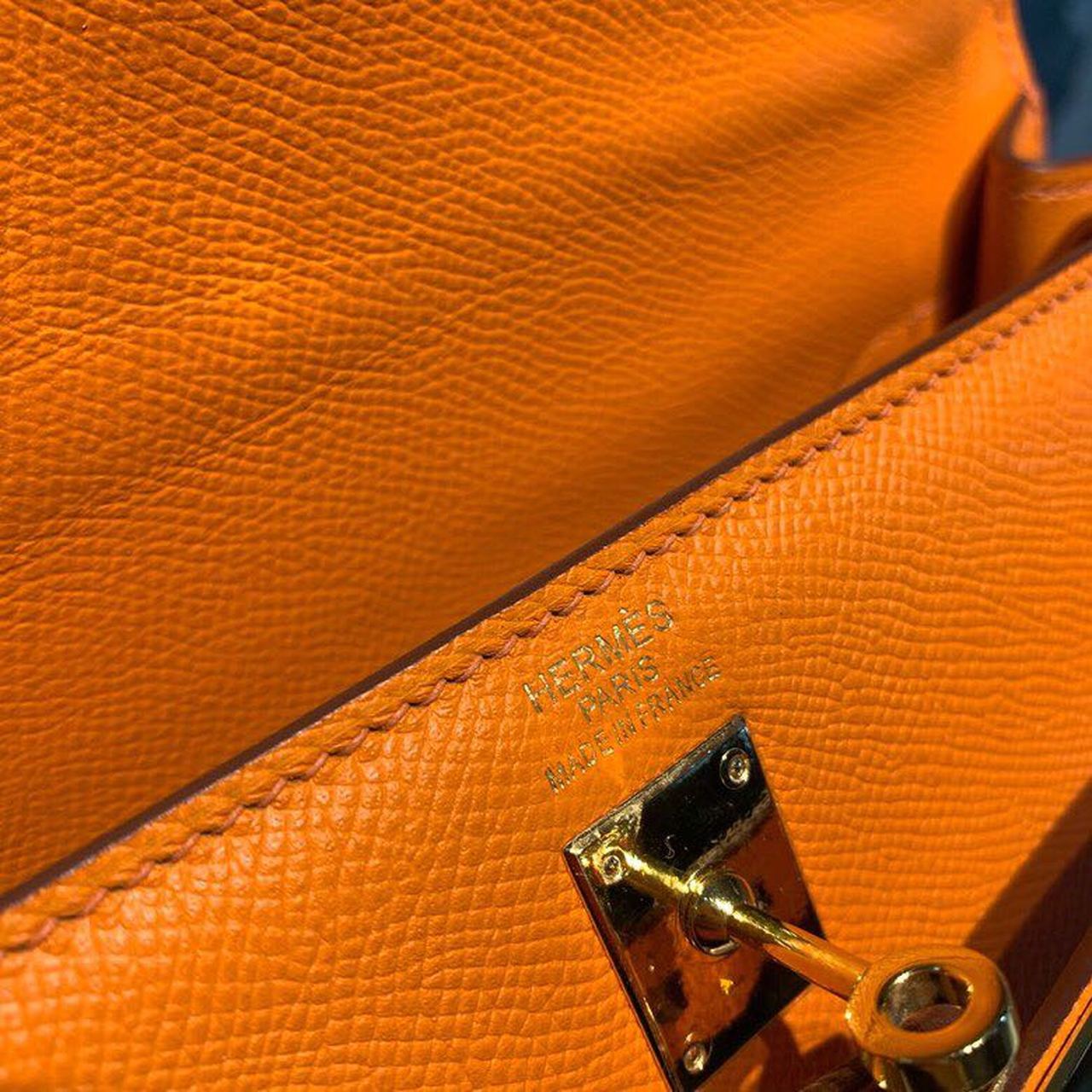 Top Quality Kelly Orange For Women Gold Toned Hardware 10in/25cm