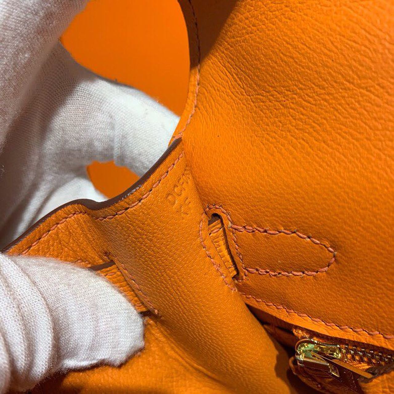 Top Quality Kelly Orange For Women Gold Toned Hardware 10in/25cm