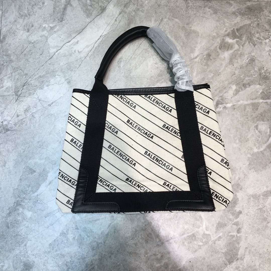 Top Quality Navy Small Cabas Tote Bag In White, For Women,  Bags 18.5in/47cm
