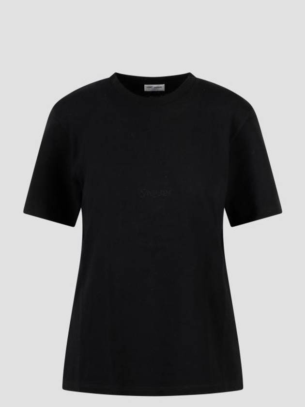Luxury Saint Laurent Trending 2025 Crew Neck Cotton Short Sleeve T-shirt Black
