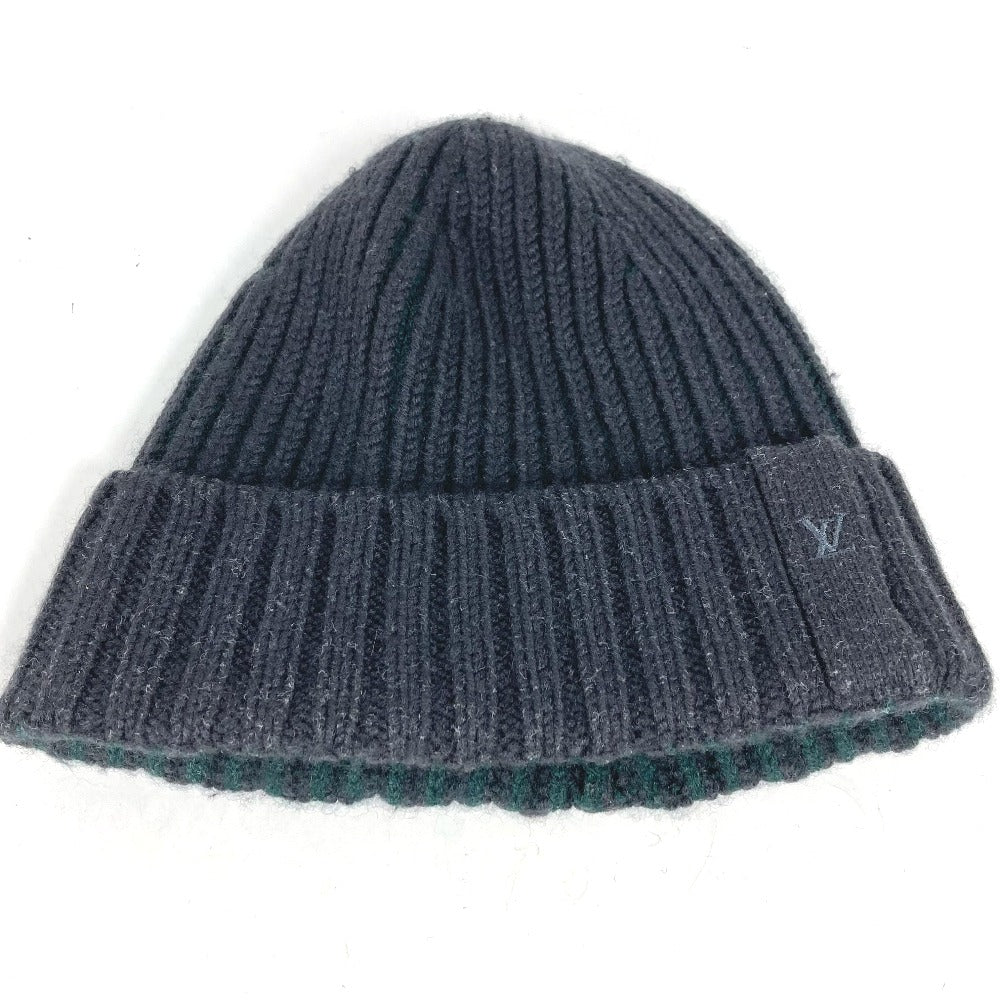 LOUIS VUITTON Knit hat wool gray beanie hat knit hat knit cap LV logo Women ‚l