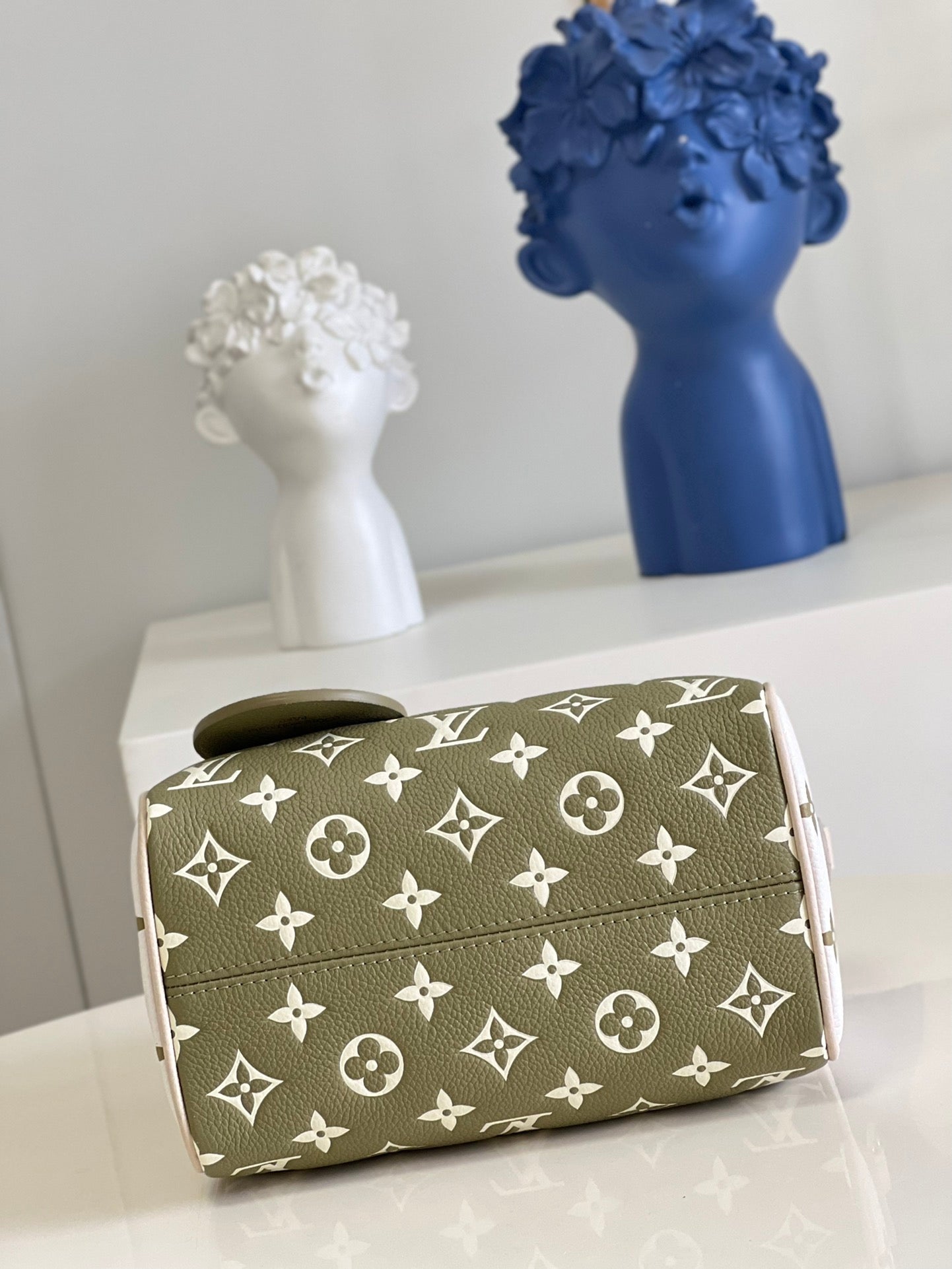 Top Quality Speedy Bandoulière 20 Monogram Empreinte Khaki Green/Beige/Cream For Women, WoHandbags 8.1in/21cm Top Quality M46118