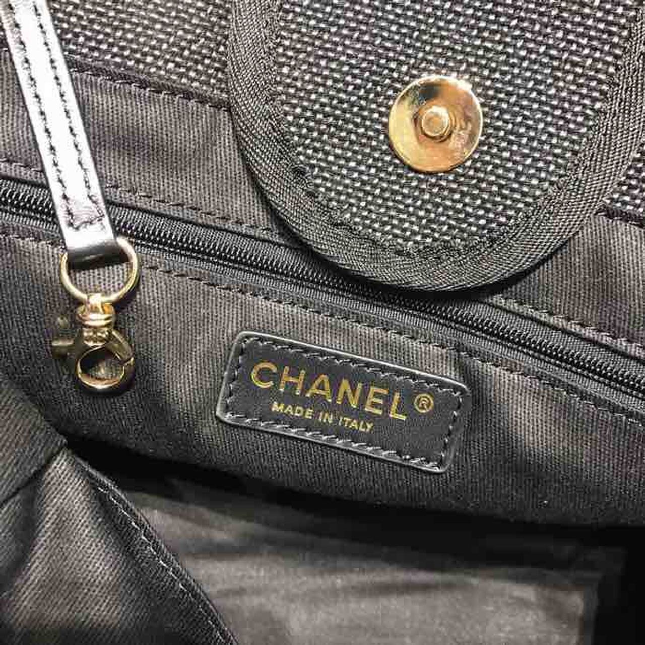 CHL Deauville Tote Canvas Bag Black/Grey/Multi For Women 14.9in/38cm