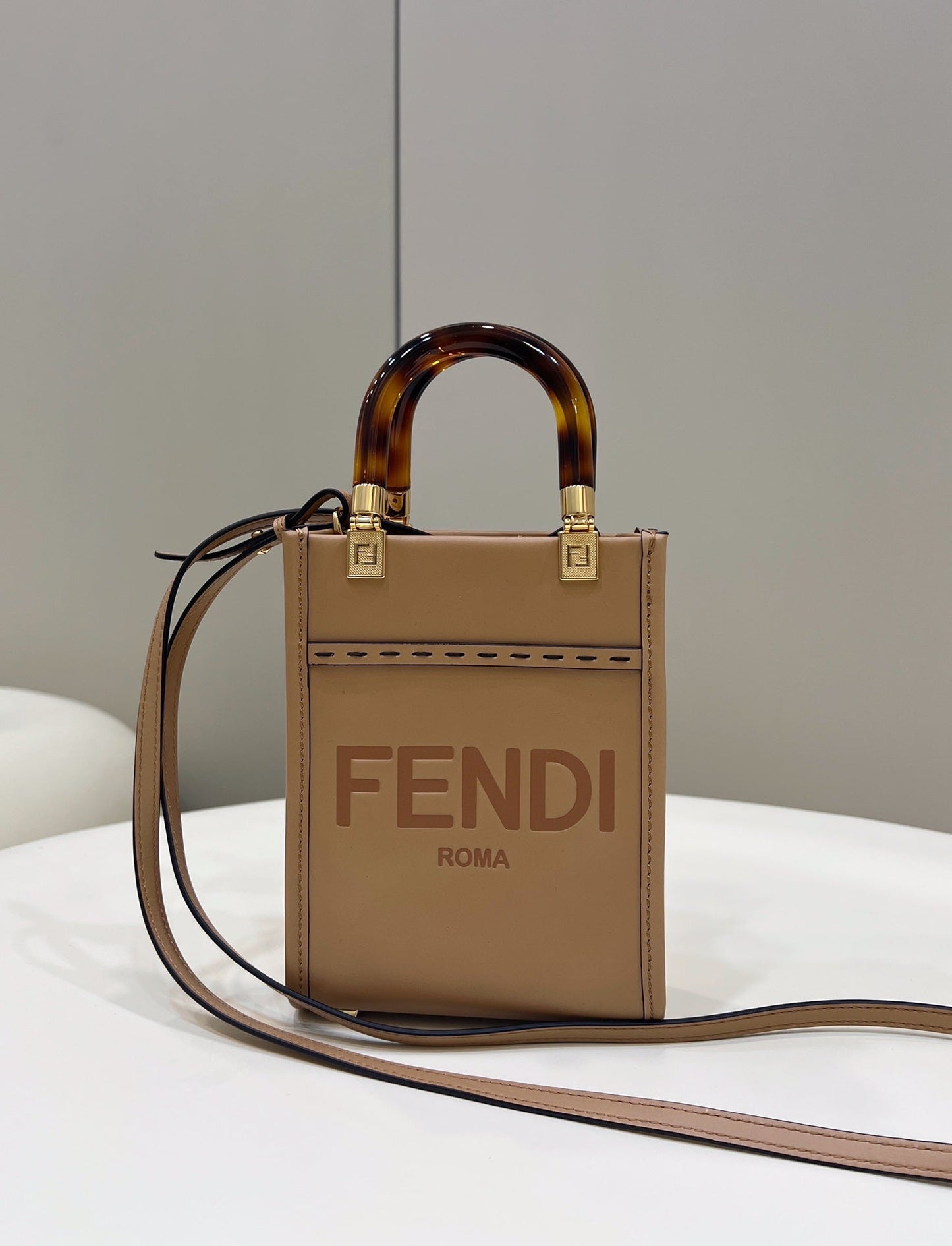 Top QualityTop Quality Sunshine Shopper Light Brown Mini Bag For Woman 13cm/5in