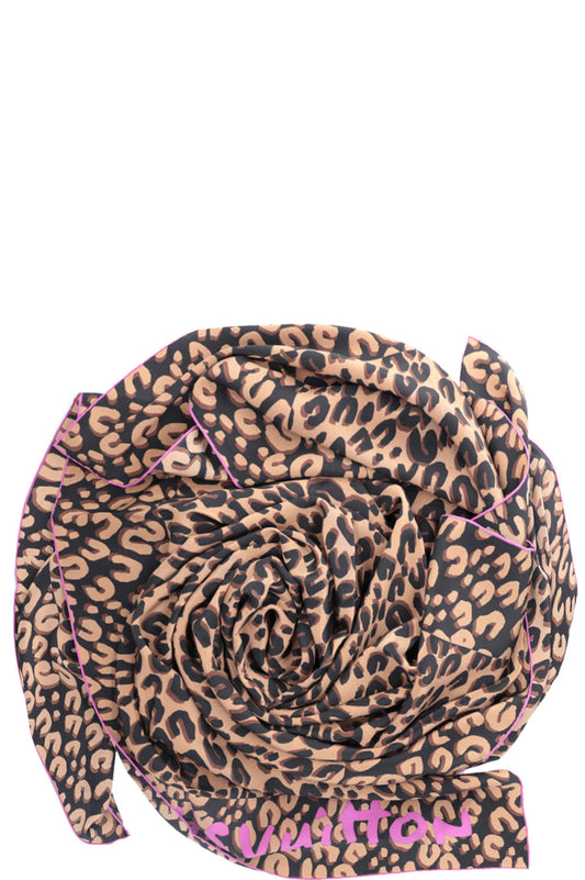 LOUIS VUITTON Stephen Spro  Scarf  Cheetah Silk