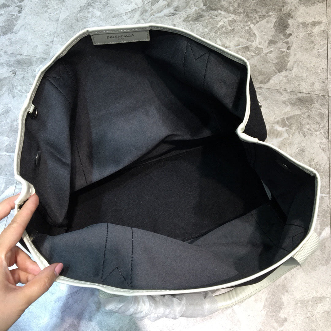 Top Quality Navy MeTop Qualityum Cabas Tote Bag In White, For Women,  Bags 14.1in/36cm