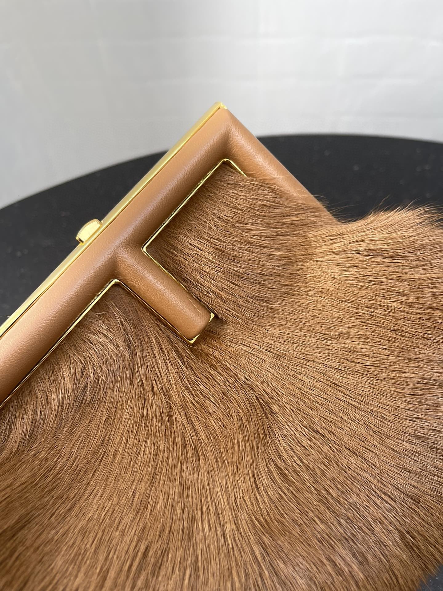 Top QualityTop Quality Top QualityTop Qualityrst Small Brown Fox Fur Bag For Woman 26cm/10in