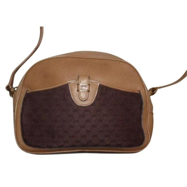 Gucci   Camel Leather And Brown Small G Logo Print