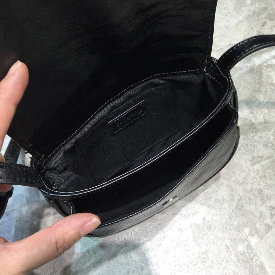 Top Quality Leader Soft Round Cross Bag In Black, For Women,  Bags 6.3in/16cm