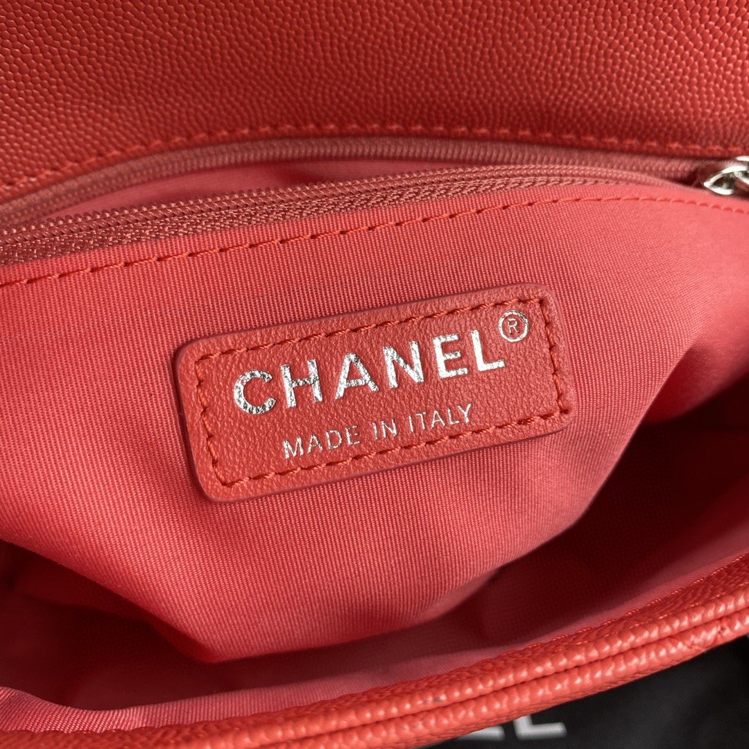 CHLFlap Bag Red Hardware Grained Red For Women, Women’s Handbags, Shoulder Bags 9in/24cm AS2303