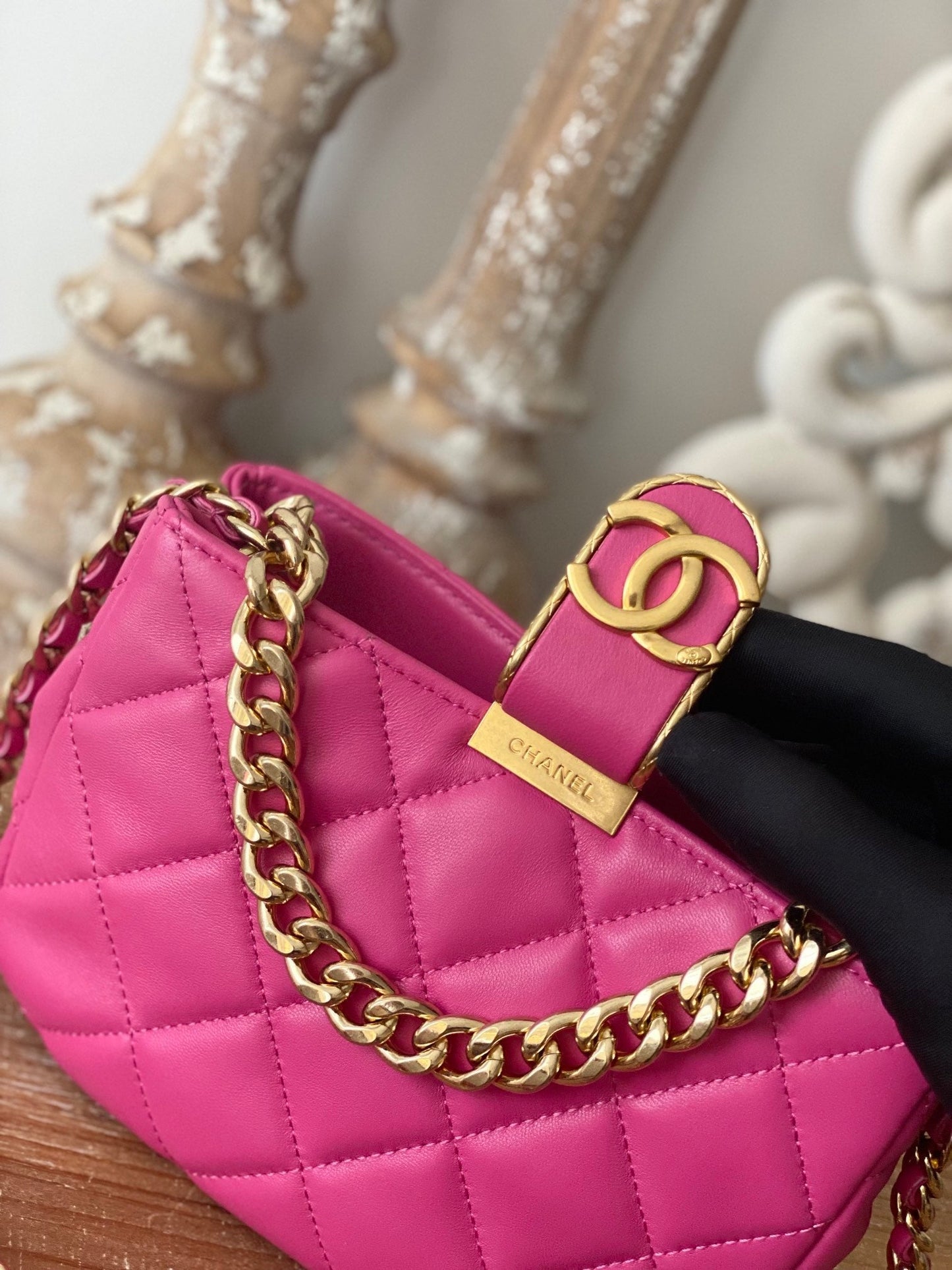 CHLSmall Hobo Bag Gold Hardware PiNike For Women Handbags, Shoulder Bags 7.5in/19cm