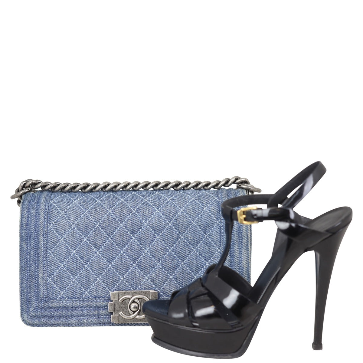 Chanel Boy Old Medium Denim | Blue