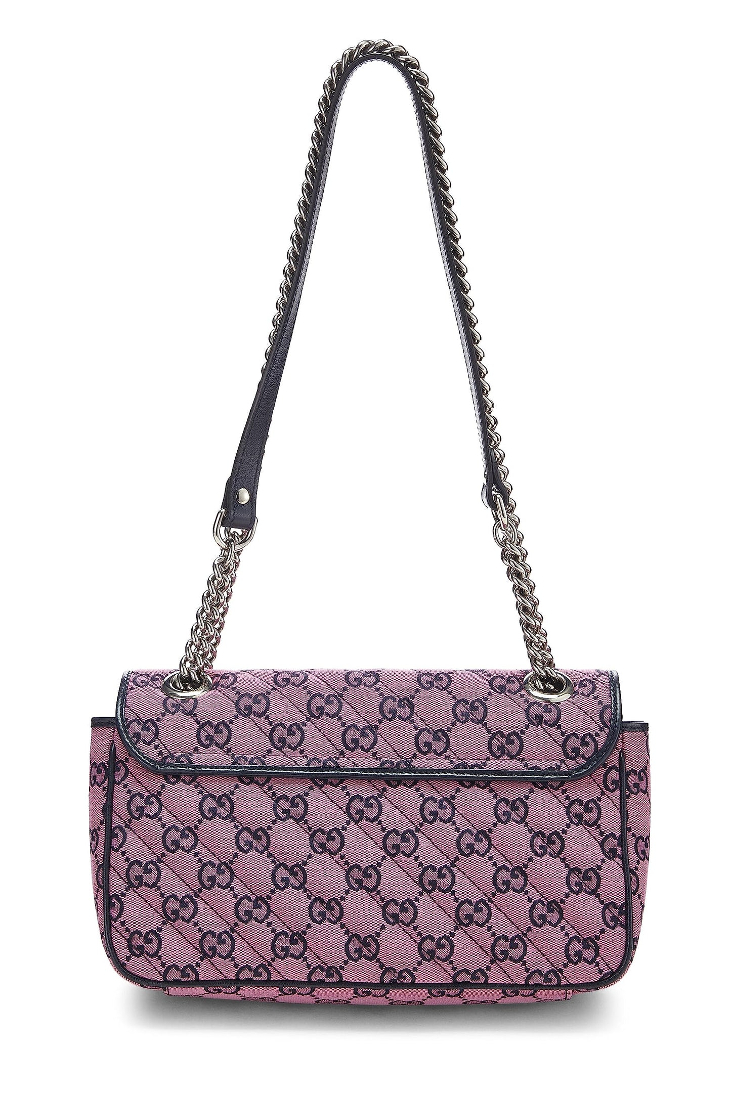 Gucci, Pink Canvas GG Marmont Shoulder Bag Small, Pink