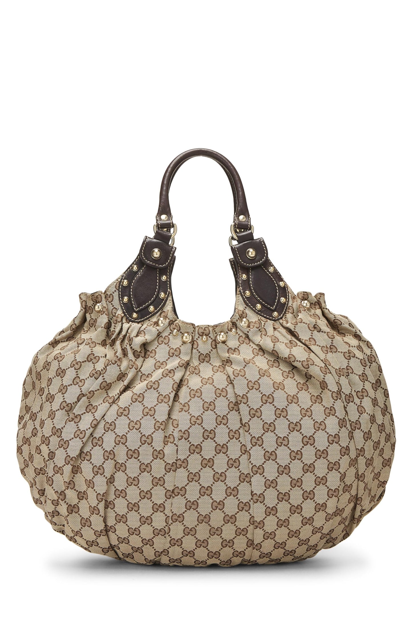 Gucci, Brown Original GG Canvas Studded Pelham Tote Large, Brown
