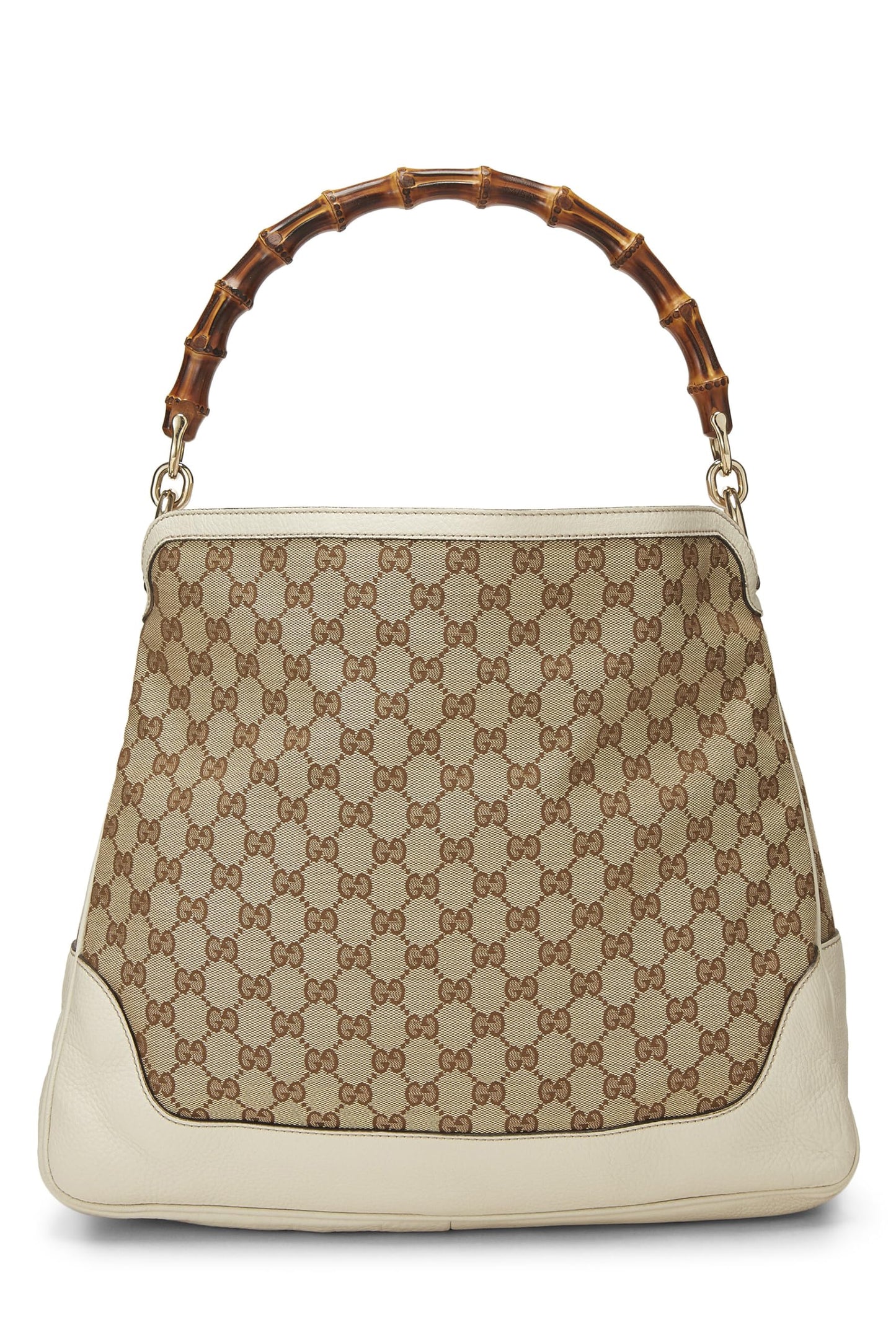 Gucci, Cream Original GG Canvas Diana Bamboo Hobo Large, Cream