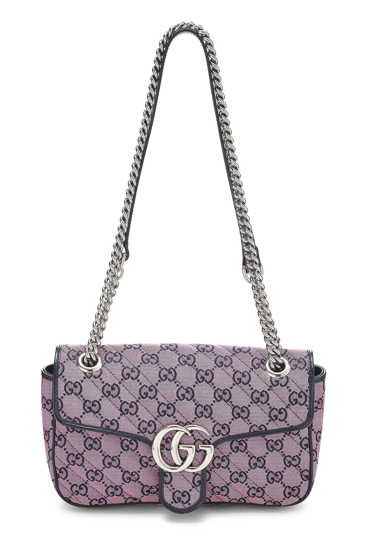 Gucci, Pink Canvas GG Marmont Shoulder Bag Small, Pink
