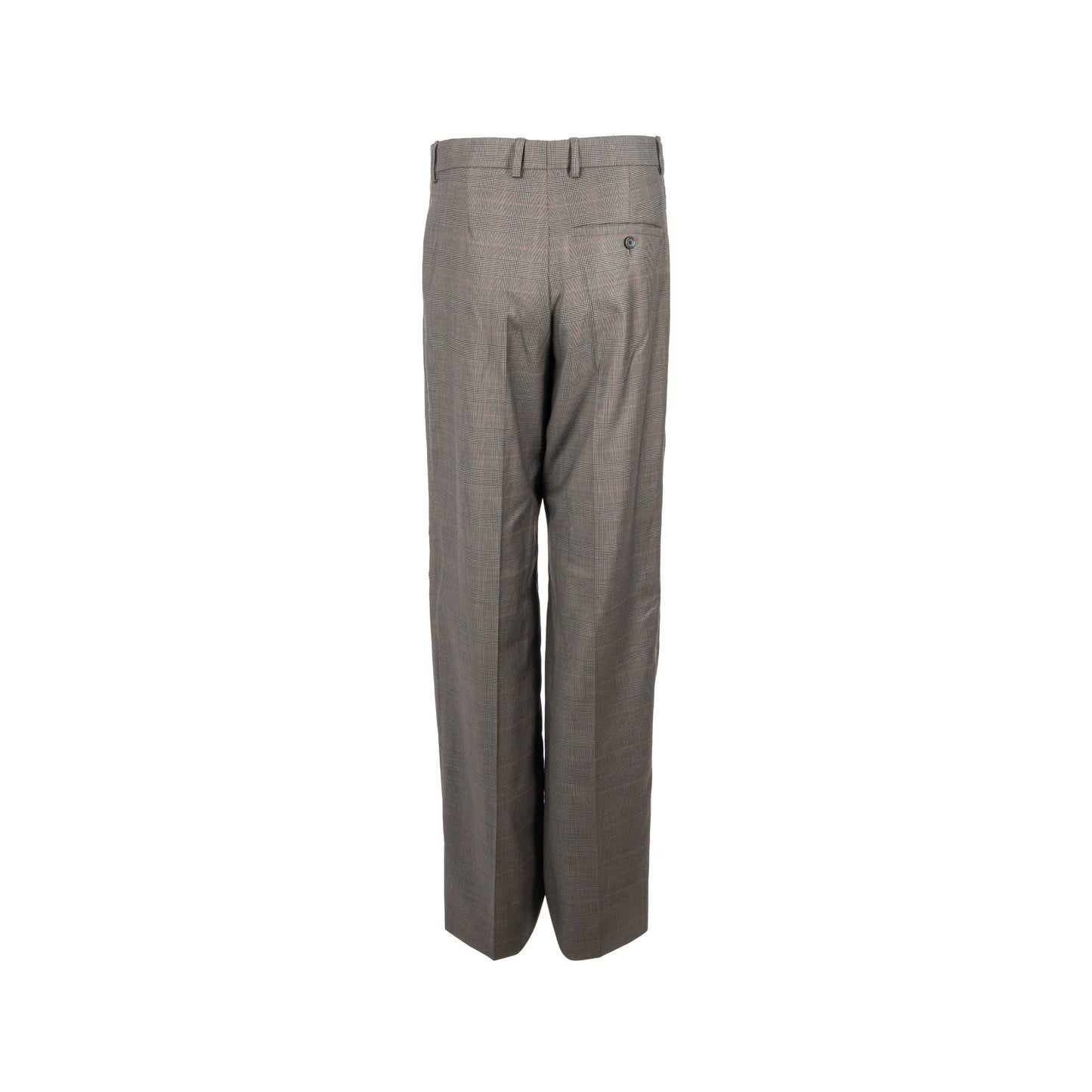 BALENCIAGA Size 44 Checked Single-Breasted Tro rs Wool Dark Grey