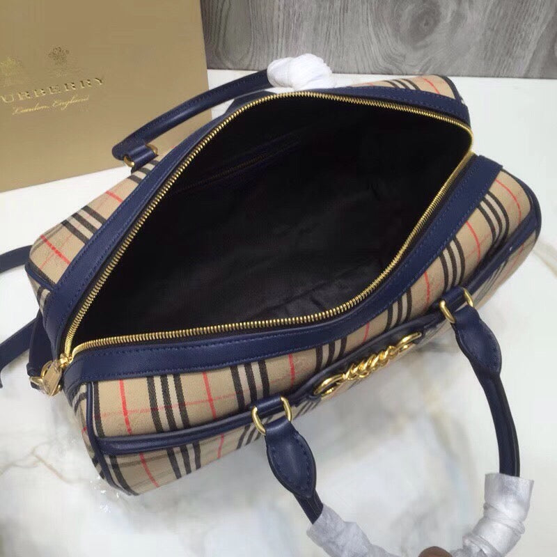 Top Quality Small 1983 Check LiNike Bowling Bag Blue/Brown For Women, Women’s Bags 9.1in/23cm