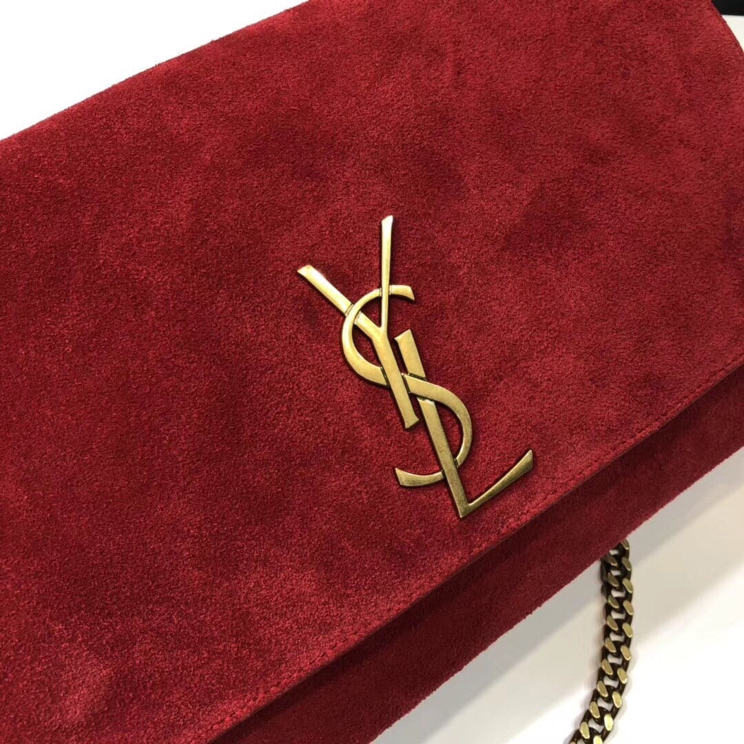 YSSL Kate Medium Reversible Chain Bag Red For Women 28.5in/11cm YSL 
