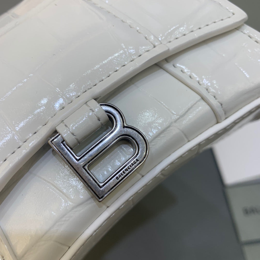 Top Quality Hourglass Mini Handbag With Chain In White, For Women,  Bags 4.7in/12cm