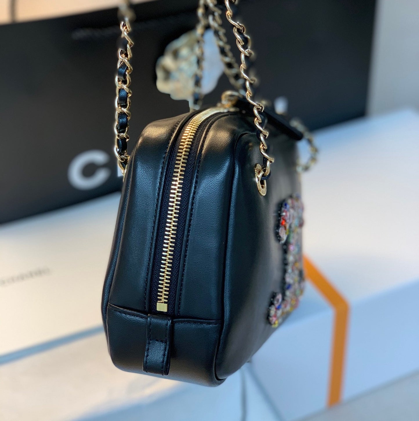 CHL Camera Cubic Top Qualityamonds Black Bag For Women 12.5cm/4.9in