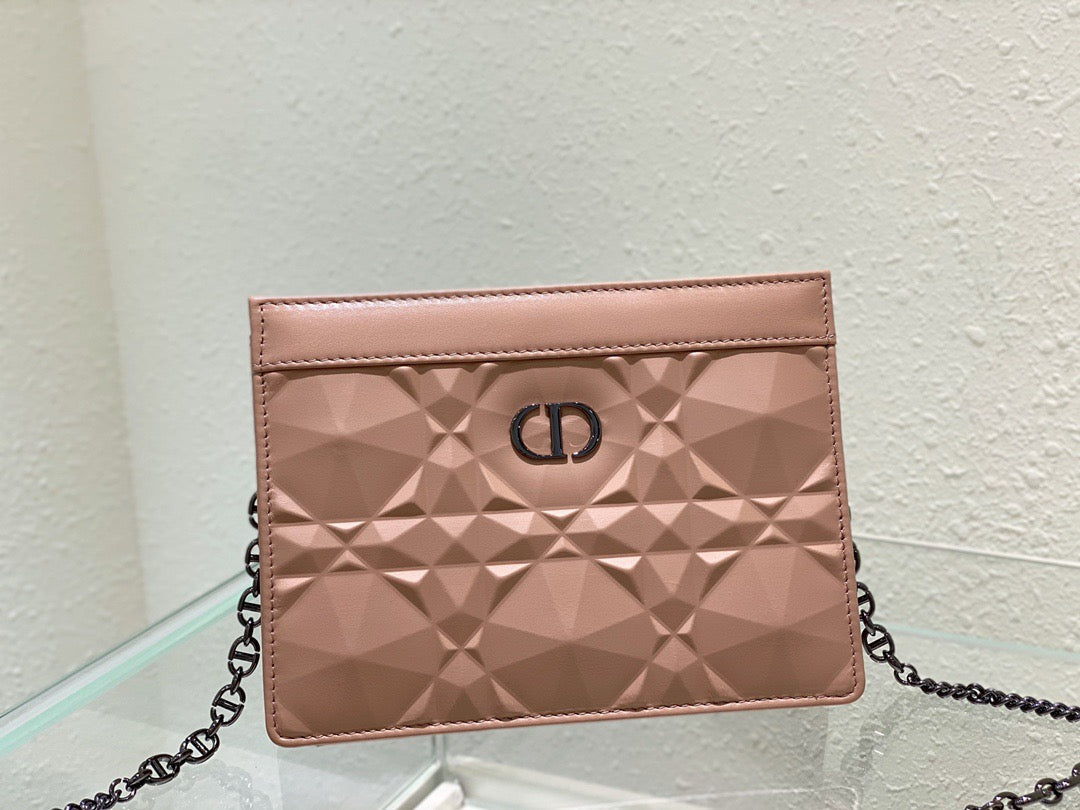 Top Quality Caro Zipped Pouch With Chain Pink, For Women, Womens Handbags 7.5in/19cm CD
