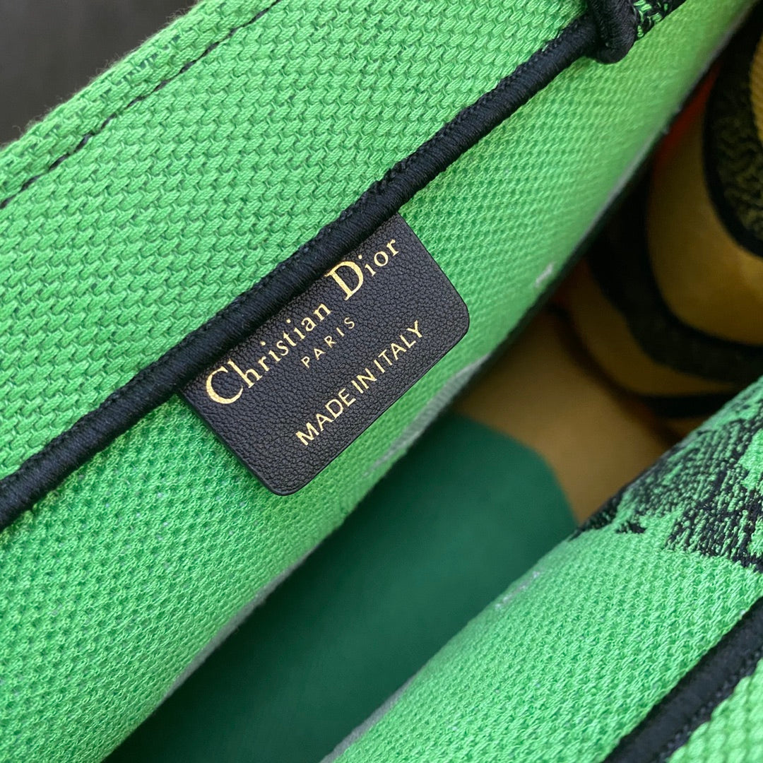 Top Quality MeTop Qualityum Book Tote Bright Green and Top QualityuoresTop Qualitynt Orange D-Jungle Pop Embroidery, Orange/Green, For Women Womens Handbags, 36cm CD M1296ZRON_M887
