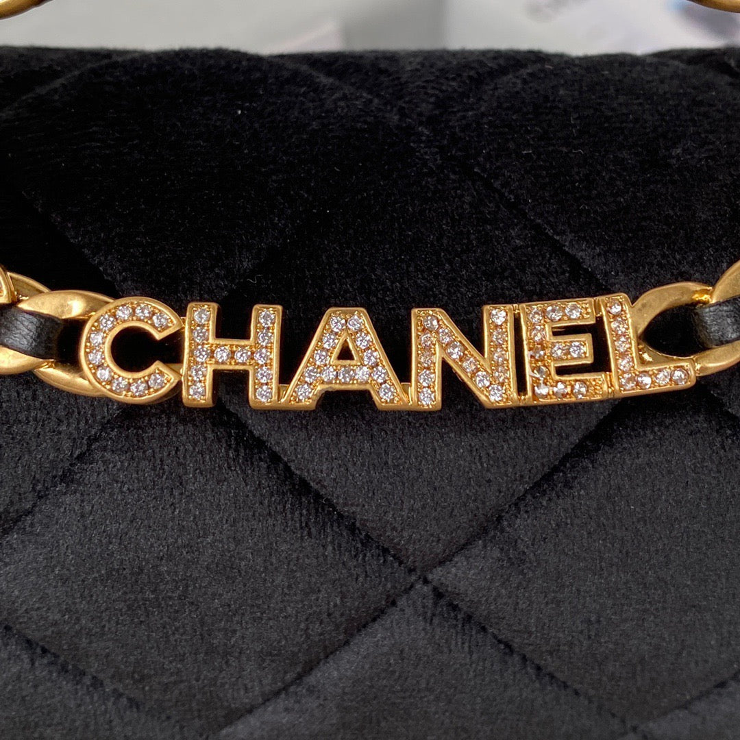 CHL Flap Bag Gold Hardware Black For Women, Women’s Handbags, Shoulder Bags 9in/24cm AS3451
